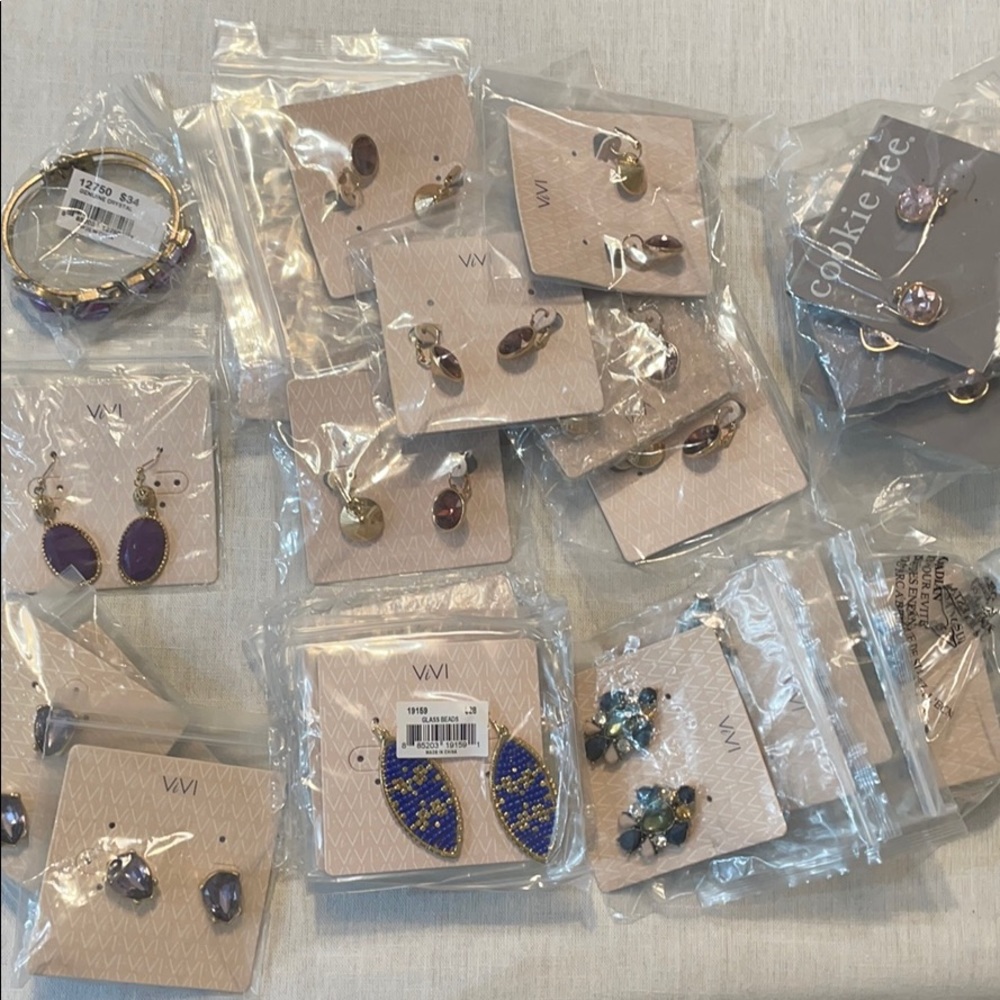 Mixed lot - new earrings (purple/pinks/blues) 36